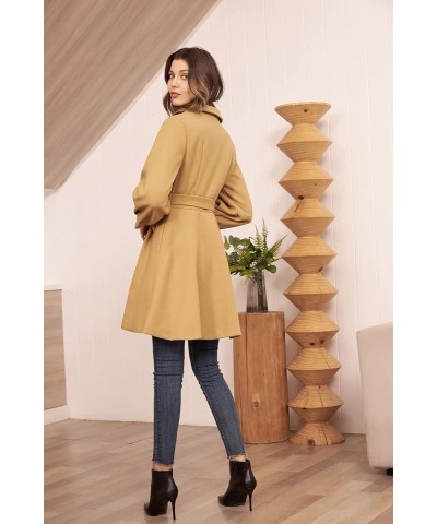 Women's Trench Coat Notch Lapel Double Breasted Thick A Line Pea Coats Jacket with Pockets(S-2XL) Khaki(belted) $48.88 Coats