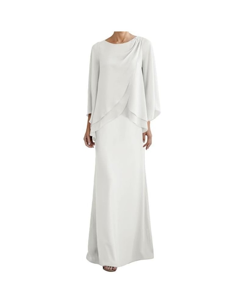 2 Pieces Mother of The Bride Dresses Chiffon Wedding Guest Dresses for Women Plus Size Mother of The Groom Dresses White $38....