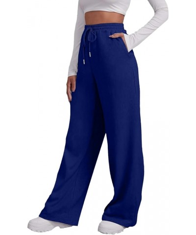 Women's Lightweight Cotton Soft JoggerHigh Waist Workout Yoga Tapered SweatpantsCasual Fleece Long Pants with Pockets B-navy ...