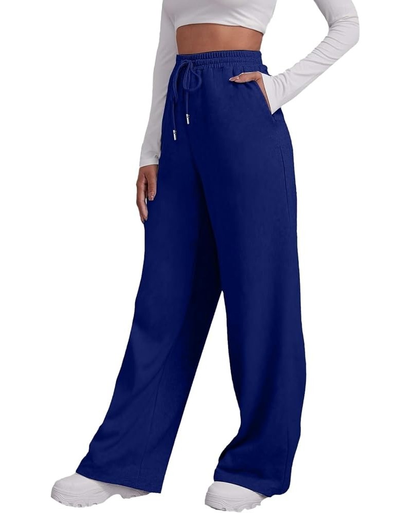 Women's Lightweight Cotton Soft JoggerHigh Waist Workout Yoga Tapered SweatpantsCasual Fleece Long Pants with Pockets B-navy ...