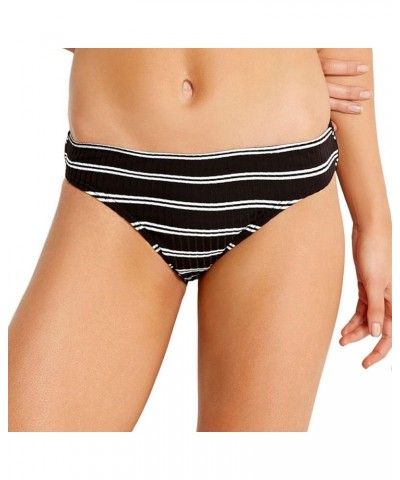 Women's Hipster Bikini Bottom Swimsuit Inka Stripe Black $22.00 Swimsuits