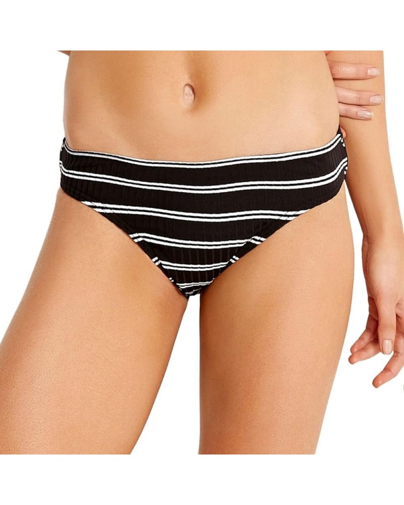 Women's Hipster Bikini Bottom Swimsuit Inka Stripe Black $22.00 Swimsuits