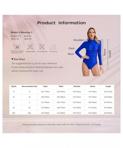 Womens Mock Neck Long Sleeve Bodysuit Zipper Back Stretchy Gymnastics Leotard for Acrobatics Red $8.83 Activewear