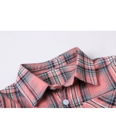 Girls & Women's Long Sleeve Casual Button Down Shirts, 3 Months - Adult 2XL Youth Orange Pink $7.94 Blouses