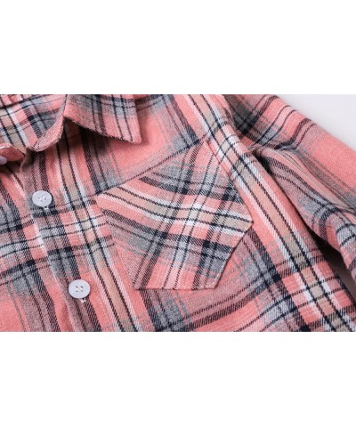 Girls & Women's Long Sleeve Casual Button Down Shirts, 3 Months - Adult 2XL Youth Orange Pink $7.94 Blouses