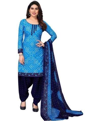 GJ Fashion Readymade Indian Panjabi Style Designer Printed Crepe Fabric Patiyala Salwar Suit for Women Royal Blue-30 $19.53 S...