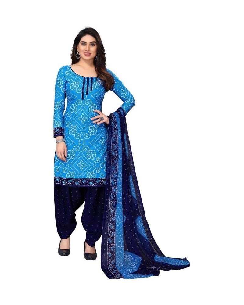 GJ Fashion Readymade Indian Panjabi Style Designer Printed Crepe Fabric Patiyala Salwar Suit for Women Royal Blue-30 $19.53 S...