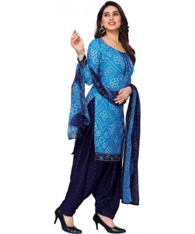 GJ Fashion Readymade Indian Panjabi Style Designer Printed Crepe Fabric Patiyala Salwar Suit for Women Royal Blue-30 $19.53 S...