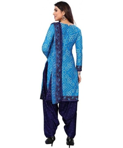 GJ Fashion Readymade Indian Panjabi Style Designer Printed Crepe Fabric Patiyala Salwar Suit for Women Royal Blue-30 $19.53 S...