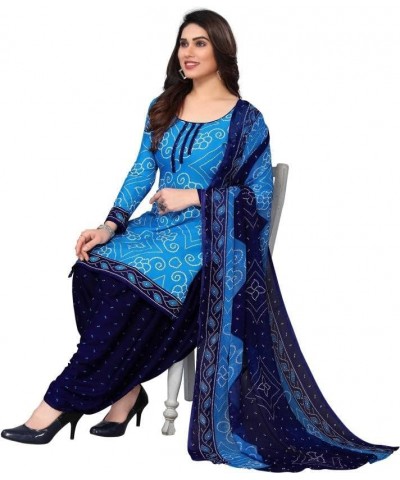 GJ Fashion Readymade Indian Panjabi Style Designer Printed Crepe Fabric Patiyala Salwar Suit for Women Royal Blue-30 $19.53 S...