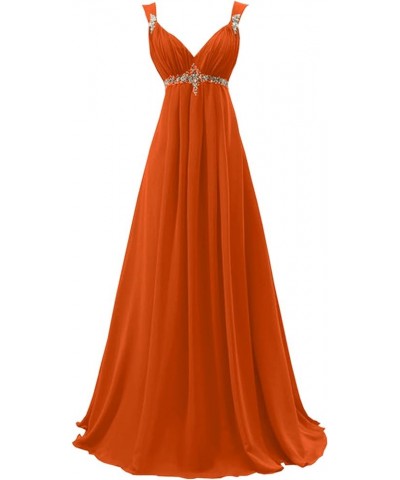 Popular Bridesmaid Prom Dress for Wedding Party Chiffon Full-Length Orange $40.70 Dresses