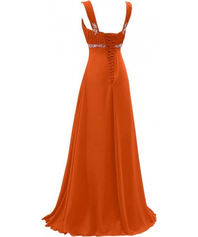 Popular Bridesmaid Prom Dress for Wedding Party Chiffon Full-Length Orange $40.70 Dresses