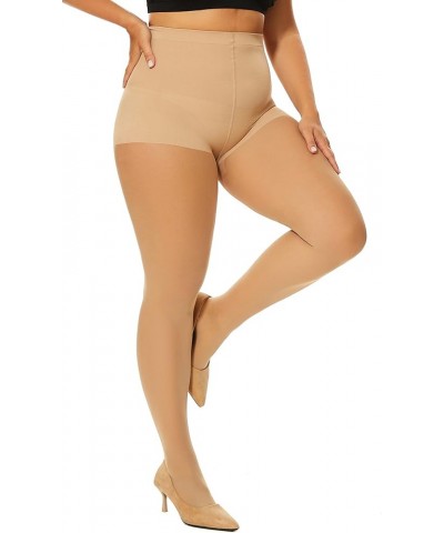 Womens Control Top Plus Size Pantyhose Run Resistant High Waist Silky Sheer Stockings 2pairs-suntan $10.27 Socks