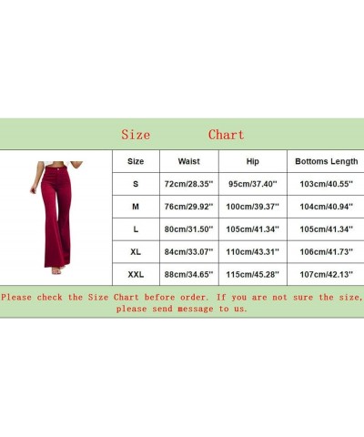 AdoDanep Corduroy Pants Women Bell Bottom Slim Fit 70s Flare Fall Casual Stretch Pants Wide Leg Trousers Yoga Wine $13.43 Pants