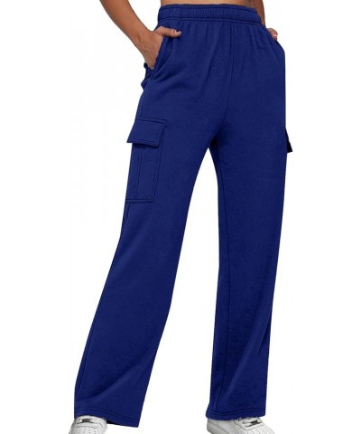 Wide Leg Sweatpants for Women Baggy Fleece High Waisted Joggers with Pockets Comfy Drawstring Lounge Sweat Pants C-blue $9.51...