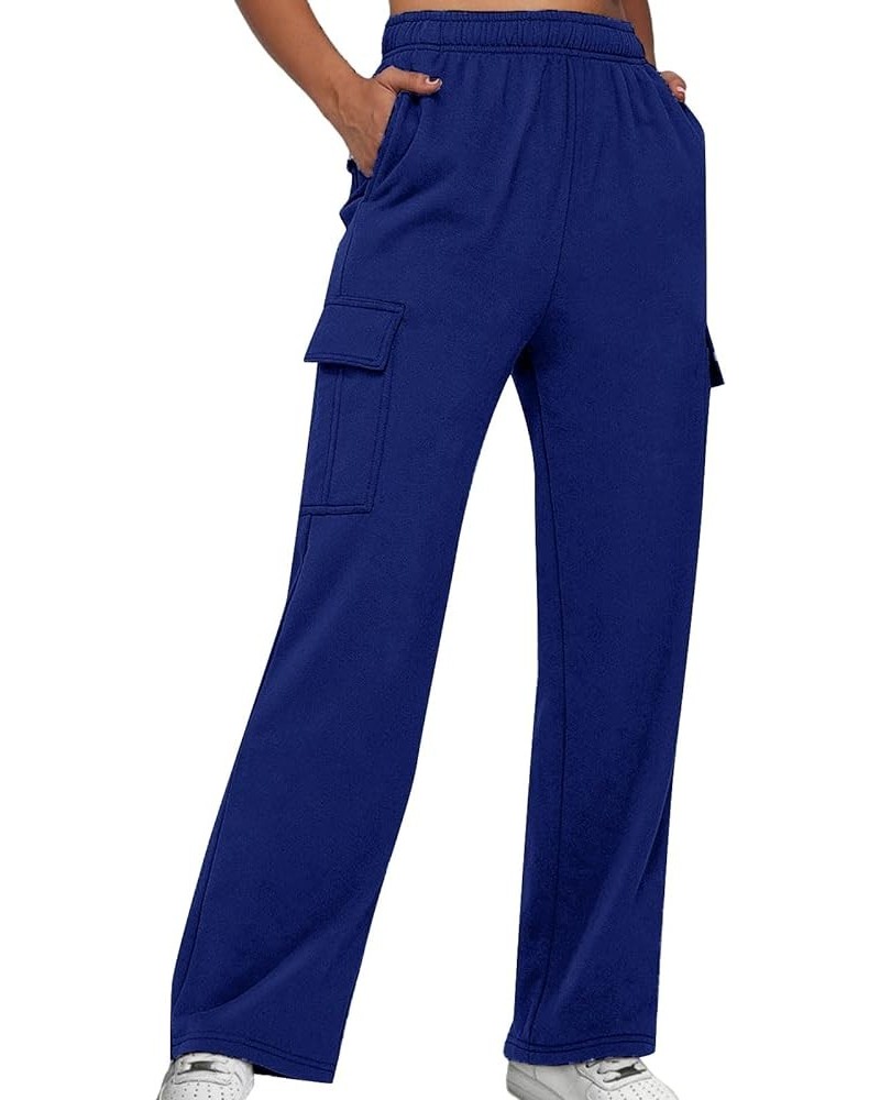 Wide Leg Sweatpants for Women Baggy Fleece High Waisted Joggers with Pockets Comfy Drawstring Lounge Sweat Pants C-blue $9.51...