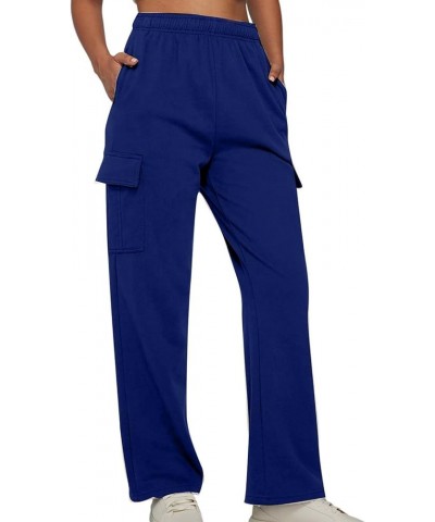 Wide Leg Sweatpants for Women Baggy Fleece High Waisted Joggers with Pockets Comfy Drawstring Lounge Sweat Pants C-blue $9.51...