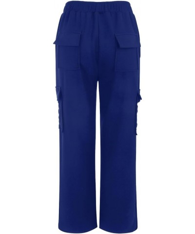 Wide Leg Sweatpants for Women Baggy Fleece High Waisted Joggers with Pockets Comfy Drawstring Lounge Sweat Pants C-blue $9.51...