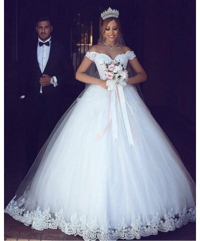 Women's Lace Wedding Dresses for Bride 2023 Ball Gowns White White Style 2 $49.60 Dresses