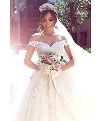 Women's Lace Wedding Dresses for Bride 2023 Ball Gowns White White Style 2 $49.60 Dresses