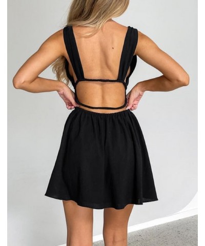 Sexy Deep V Neck Cut Out Mini Dress Halter Neck Backless Bodycon Short Dress Ruched Night Party Vocation Streetwear A Black $...