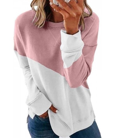 Sweatshirt for Women Casual Slit Sloucthy Pullover Streetwear Fashion Casual Hoodies Top Fall Clothes A7-pink $9.11 Others