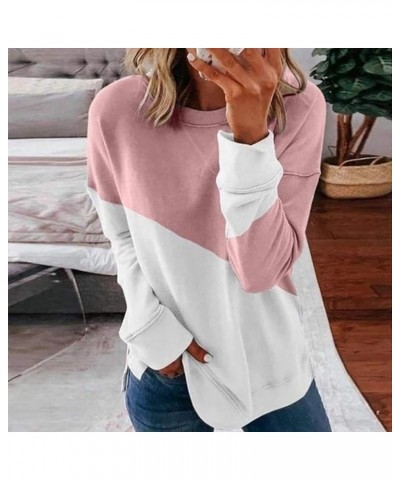 Sweatshirt for Women Casual Slit Sloucthy Pullover Streetwear Fashion Casual Hoodies Top Fall Clothes A7-pink $9.11 Others