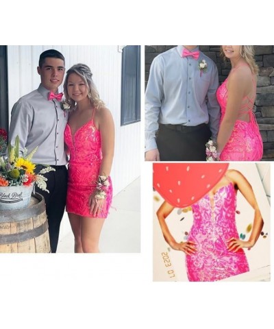 Short Sequin Homecoming Dresses for Teens V Neck Cocktail Dress Spaghetti Strap Formal Dress SY504 Z-champagne $31.34 Dresses