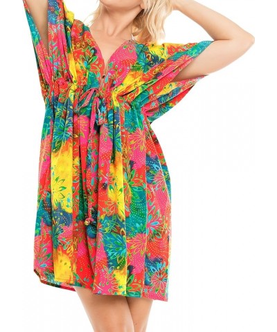 Women's Loose Front Tie Swimsuit Cover Ups Floral, Multicolored $11.87 Swimsuits