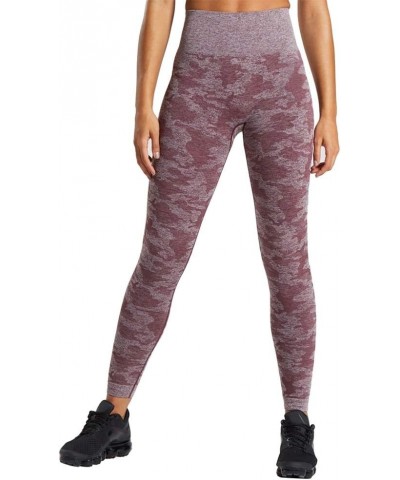 Women's Scrunch Butt Lifting Workout Leggings for Women Seamless High Waisted Gym Yoga Pants Berry Red $12.30 Activewear