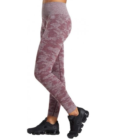 Women's Scrunch Butt Lifting Workout Leggings for Women Seamless High Waisted Gym Yoga Pants Berry Red $12.30 Activewear