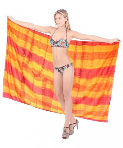 Women Beach Sarong Bathing Suit Wrap Skirt Long Swimsuit Chiffon Wrap Cover Ups for Swimwear Apricot, Tie Dye $9.53 Swimsuits