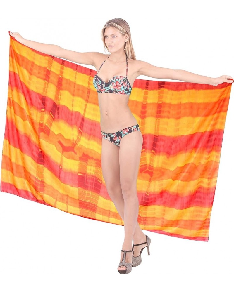 Women Beach Sarong Bathing Suit Wrap Skirt Long Swimsuit Chiffon Wrap Cover Ups for Swimwear Apricot, Tie Dye $9.53 Swimsuits