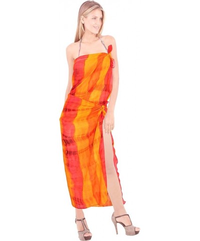 Women Beach Sarong Bathing Suit Wrap Skirt Long Swimsuit Chiffon Wrap Cover Ups for Swimwear Apricot, Tie Dye $9.53 Swimsuits