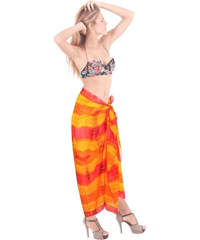 Women Beach Sarong Bathing Suit Wrap Skirt Long Swimsuit Chiffon Wrap Cover Ups for Swimwear Apricot, Tie Dye $9.53 Swimsuits