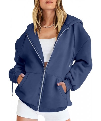 Women Hoodies Solid Color Hooded Sweatshirts Casual Long Sleeve Workout Pullover Top Loose Fit Sweatshirt Navy $8.92 Hoodies ...