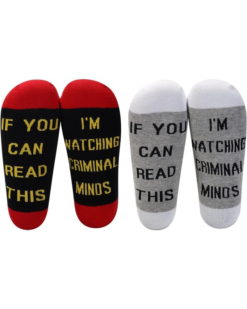 If You Can Read This I'm Watching Criminal Cotton Socks Criminal Fans Gift (2 Pairs/Set) 2 Pairs/Set - Ankle - 2 $10.79 Activ...