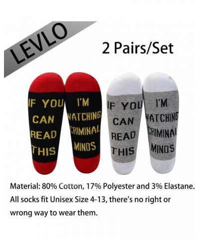 If You Can Read This I'm Watching Criminal Cotton Socks Criminal Fans Gift (2 Pairs/Set) 2 Pairs/Set - Ankle - 2 $10.79 Activ...