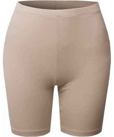 Women's Essential Active Daily Cotton Mid Rise Biker Shorts Fewpts0008 Ash Mocha $8.48 Activewear