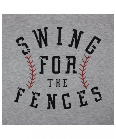 Swing for The Fences T Shirt Women Casual Short Sleeve Cute Graphic Baseball Shirts Top Tee Gray $12.53 T-Shirts