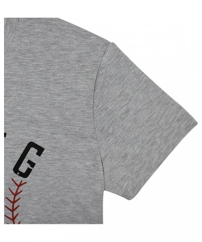 Swing for The Fences T Shirt Women Casual Short Sleeve Cute Graphic Baseball Shirts Top Tee Gray $12.53 T-Shirts