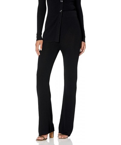 Women's Ellison Rib Flare Leg Sweater Pant Black $19.62 Pants