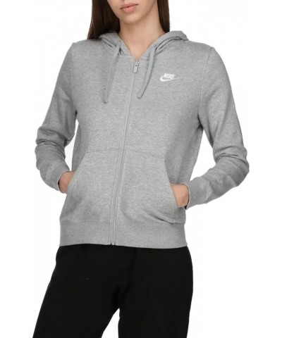 Women's NSW Fleece Hoodie Full Zip Varsity Dark Grey Heather/White $30.25 Activewear