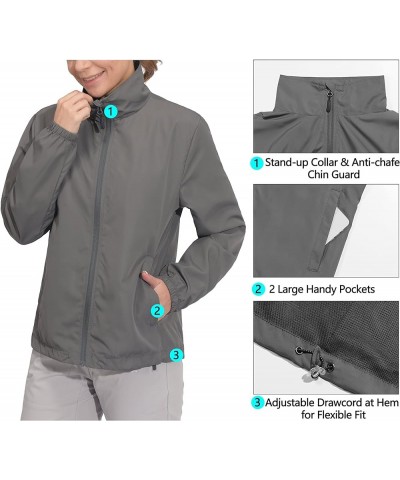 Women's Lightweight Windbreaker Jacket Breathable Windproof Jacket Hiking Running Golf UPF50+ B6.charcoal Ash $22.08 Jackets