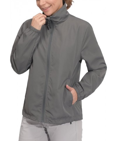 Women's Lightweight Windbreaker Jacket Breathable Windproof Jacket Hiking Running Golf UPF50+ B6.charcoal Ash $22.08 Jackets