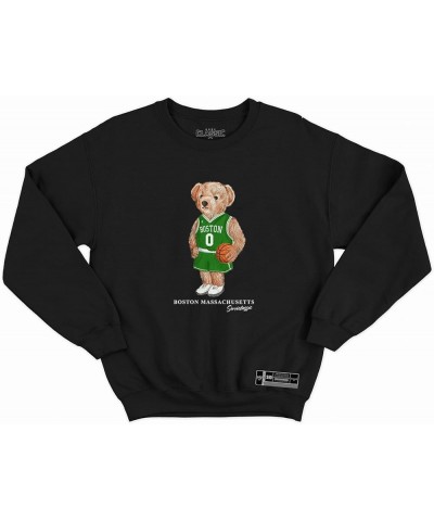 Boston Basketball Team Crewneck Sweater Sweatshirt Fan Sports Black $22.35 Hoodies & Sweatshirts