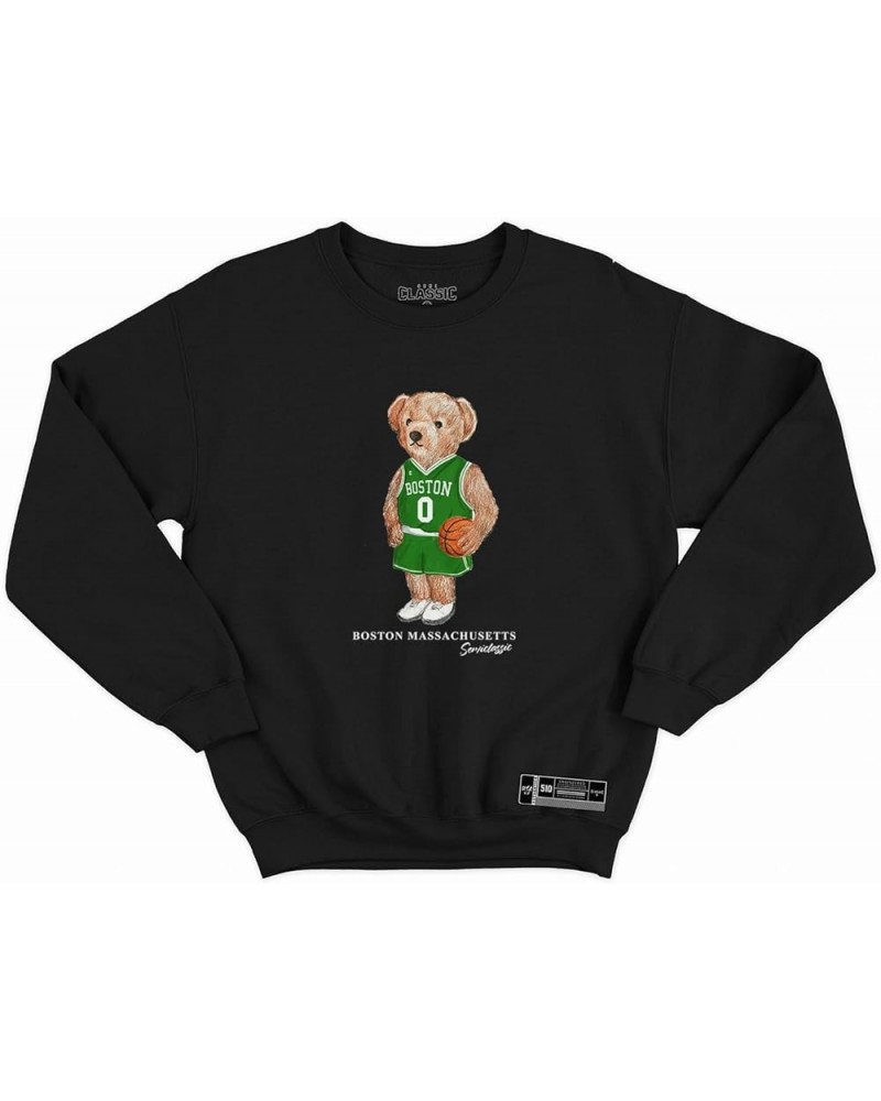 Boston Basketball Team Crewneck Sweater Sweatshirt Fan Sports Black $22.35 Hoodies & Sweatshirts