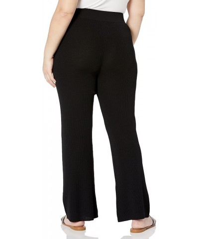 Women's Ellison Rib Flare Leg Sweater Pant Black $19.62 Pants