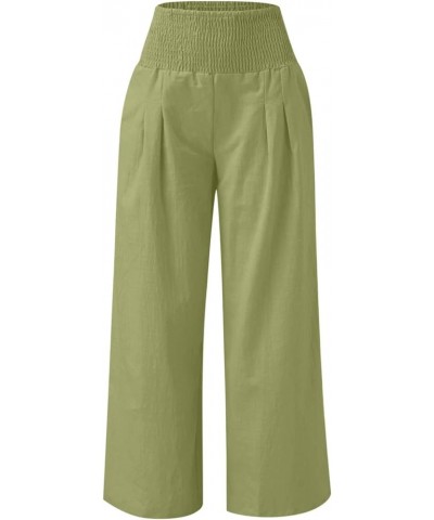 Women's Summer Pants Fashion Loose Casual Print High Waist Wide Leg Pants Casual, S-3XL 3-green $9.97 Pants