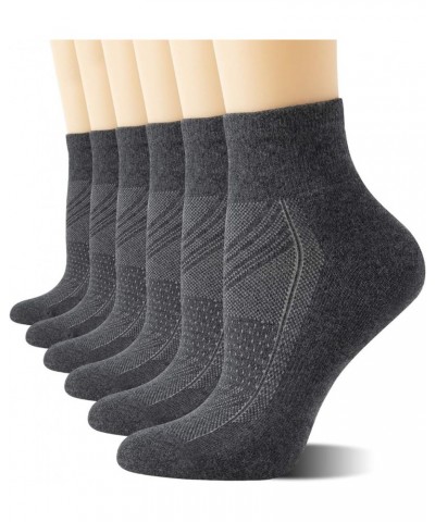 6 Pairs Women's Running Ankle Socks Athletic Sport Socks Cushioned 6 Pair Dark Grey $9.89 Activewear